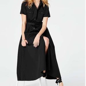J.Jill Women’s Black Belted Maxi Shirt Dress